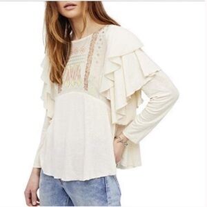 FREE People La Cienga embroidered southwestern boho top size XS